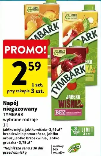 Intermarche Napój niegazowany TYMBARK 1l oferta