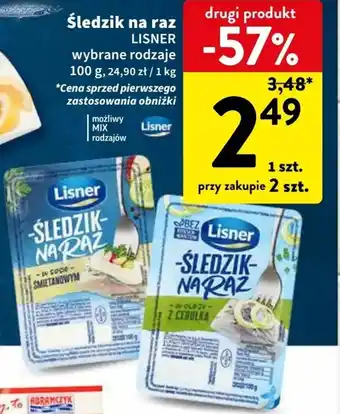 Intermarche Śledzik na raz LISNER 100g oferta