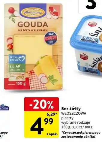 Intermarche Ser żółty WŁOSZCZOWA 150g oferta