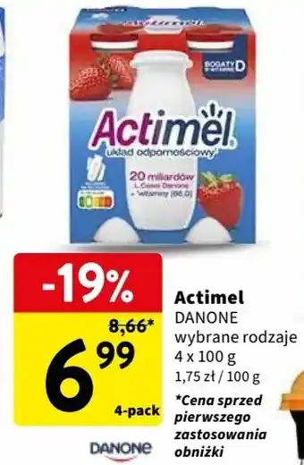 Intermarche Actimel DANONE 4x100g oferta