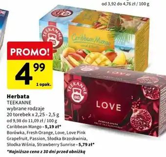 Intermarche Herbata TEEKANNE 20 torebk x 2,25-2,5g oferta