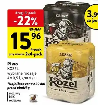 Intermarche Piwo KOZEL 4x0,5l oferta