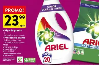 Intermarche Płyn do prania 1l / Proszek do prania 1,1 kg ARIEL oferta