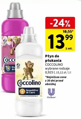 Intermarche Płyn do płukania COCCOLINO 0,925l oferta