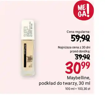 Rossmann Maybelline, podkład do twarzy, 30 ml oferta