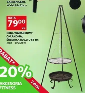 Auchan GRILL WAHADŁOWY OKLAHOMA ŚREDNICA RUSZTU 53 cm oferta