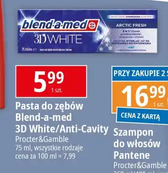 E.Leclerc Pasta do zębów Blend-a-med 3D White/Anti-Cavity 75 ml oferta