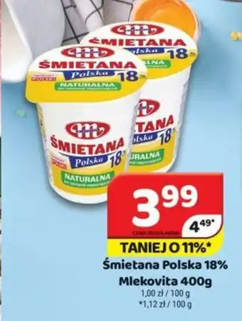 Delfin Śmietana Polska 18% Mlekovita 400g oferta