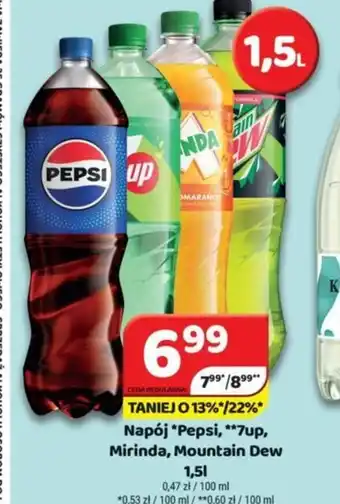 Delfin Napój *Pepsi, *7up, Mirinda, Mountain Dew 1,5 l oferta