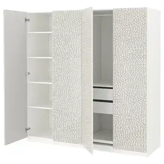 IKEA Pax / mistudden Kombinacja szafy, biały/szary wzór, 200x60x201 cm oferta