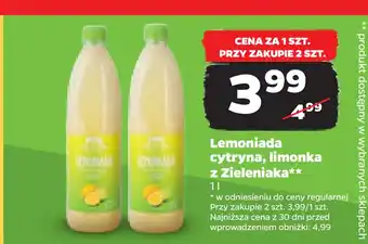 Netto Lemoniada cytryna, limonka z Zieleniaka oferta