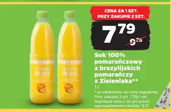 Netto Sok 100% pomarańczowy z brazylijskich pomarańczy z Zieleniaka oferta