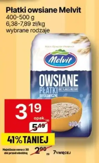 Delikatesy Centrum Płatki owsiane Melvit 400-500 g oferta