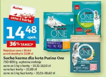 Auchan Sucha karma dla kota Purina One 750 - 800 g oferta