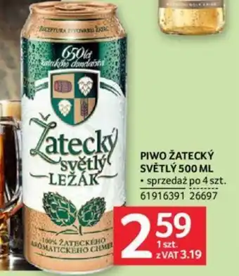 Selgros PIWO ŽATECKÝ SVĚTLÝ 500 ML oferta