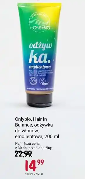Rossmann Odżywka do włosów OnlyBio oferta