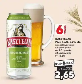 Kaufland Kasztelan Piwo jasne niepasteryzowane 500 ml oferta