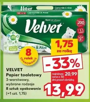 Kaufland Velvet Rumianek i Aloes Papier toaletowy 8 rolek oferta
