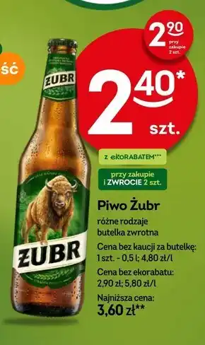 Żabka Żubr Piwo jasne 500 ml oferta