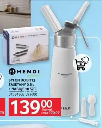 Selgros SYFON DO BITEJ ŚMIETANY 0,5 L + NABOJE 10 SZT. oferta