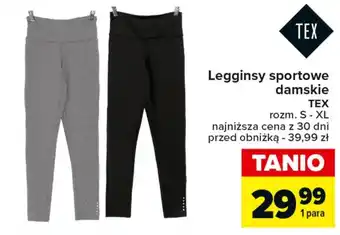 Carrefour Legginsy sportowe damskie TEX oferta