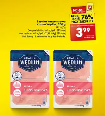 Biedronka Szynka konserwowa Kraina Wędlin, 200 g oferta