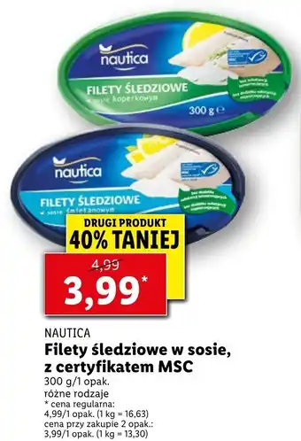 Lidl Filety śledziowe w sosie z certyfikatem MSC 300g oferta