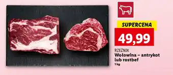 Lidl RZEŹNIK Wołowina antrykot lub rostbef 1kg oferta