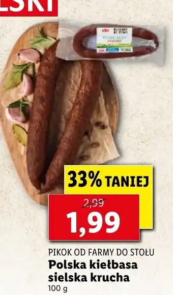 Lidl Polska kiełbasa sielska krucha 100g oferta