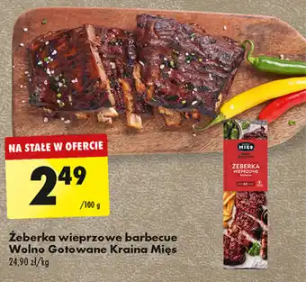 Biedronka Żeberka wieprzowe barbecue Wolno Gotowane Kraina Mięs 100 g oferta