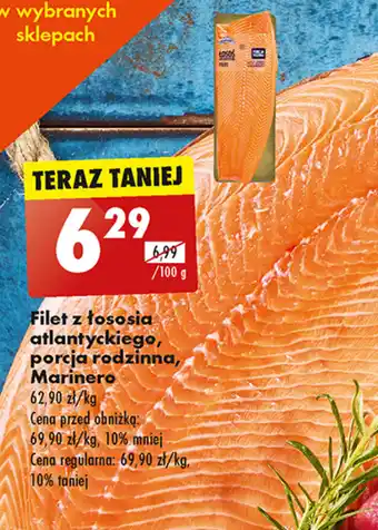 Biedronka Filet z łososia atlantyckiego, porcja rodzinna, Marinero 100 g oferta