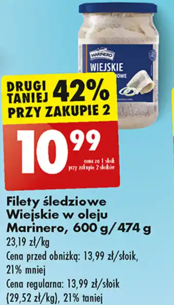 Biedronka Filety śledziowe Wiejskie w oleju Marinero, 600 g/474 g oferta
