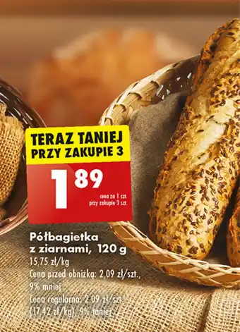 Biedronka Półbagietka z ziarnami, 120 g oferta