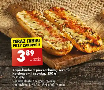 Biedronka Zapiekanka z pieczarkami, serem, ketchupem i szynką, 150 g oferta