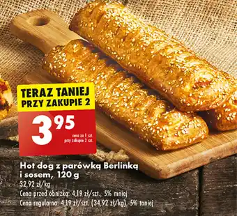 Biedronka Hot dog z parówką Berlinką i sosem, 120 g oferta