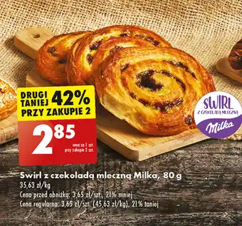 Swirl z czekoladą mleczną Milka, 80 g