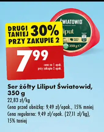 Biedronka Ser żółty Liliput Światowid, 350 g oferta