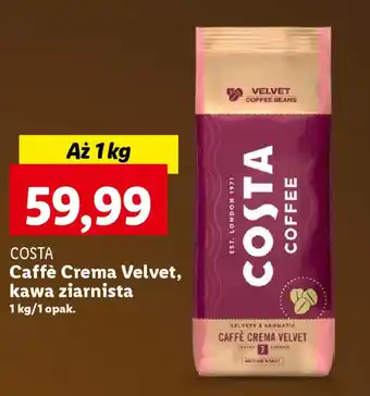 Lidl COSTA Caffè Crema Velvet, kawa ziarnista 1 kg oferta