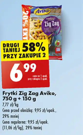 Biedronka Frytki Zig Zag Aviko, 750 g + 150 g oferta