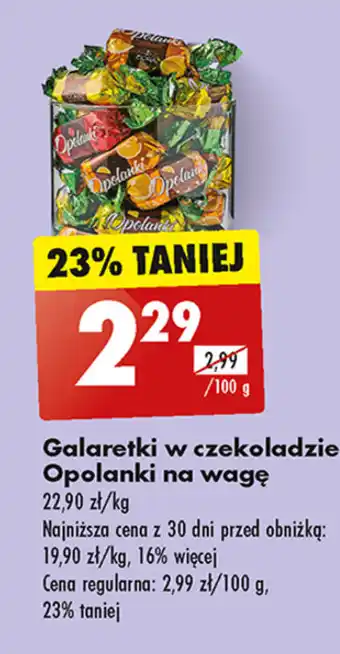 Biedronka Galaretki w czekoladzie Opolanki na wagę 100 g oferta
