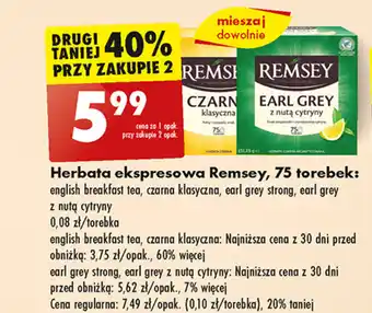 Biedronka Herbata ekspresowa Remsey, 75 torebek oferta