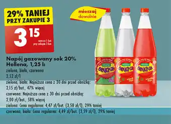 Biedronka Napój gazowany sok 20% Hellena, 1,25 I oferta