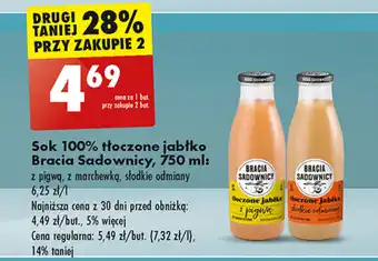 Sok 100% tłoczone jabłko Bracia Sadownicy, 750 ml
