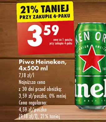 Biedronka Piwo Heineken, 500 ml oferta