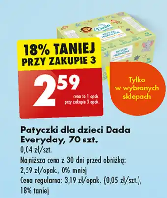 Biedronka Patyczki dla dzieci Dada Everyday, 70 szt. oferta