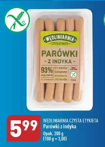 ALDI WĘDLINIARNIA CZYSTA ETYKIETA Parówki z indyka 200 g oferta