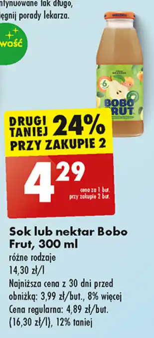 Biedronka Sok lub nektar Bobo Frut, 300 ml oferta