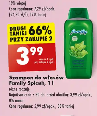 Biedronka Szampon do włosów Family Splash, 1 l oferta