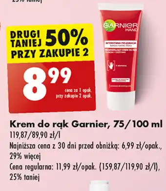 Biedronka Krem do rąk Garnier, 75/100 ml oferta