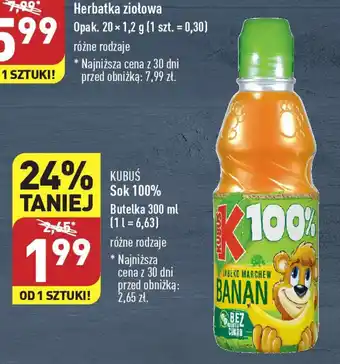 ALDI KUBUŚ Sok 100% 300 ml oferta